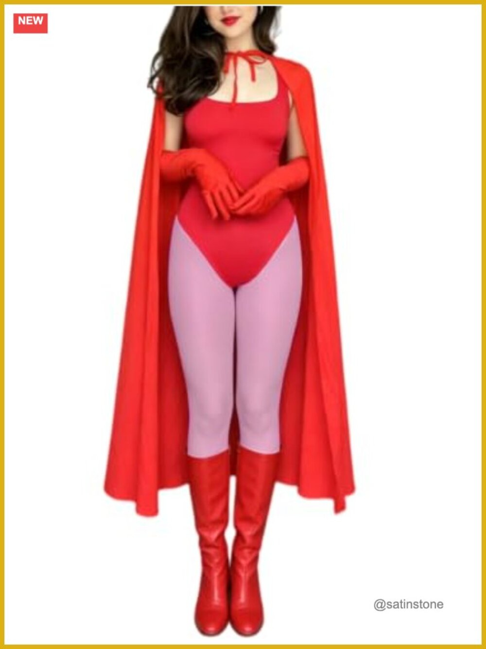 Womens Witch Costume Cosplay Bodysuit Leggings Cloak Gloves Halloween